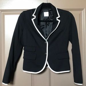 GAP Black Blazer with White Trim